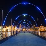 Willemstad Curacao Queen Emma Bridge by night